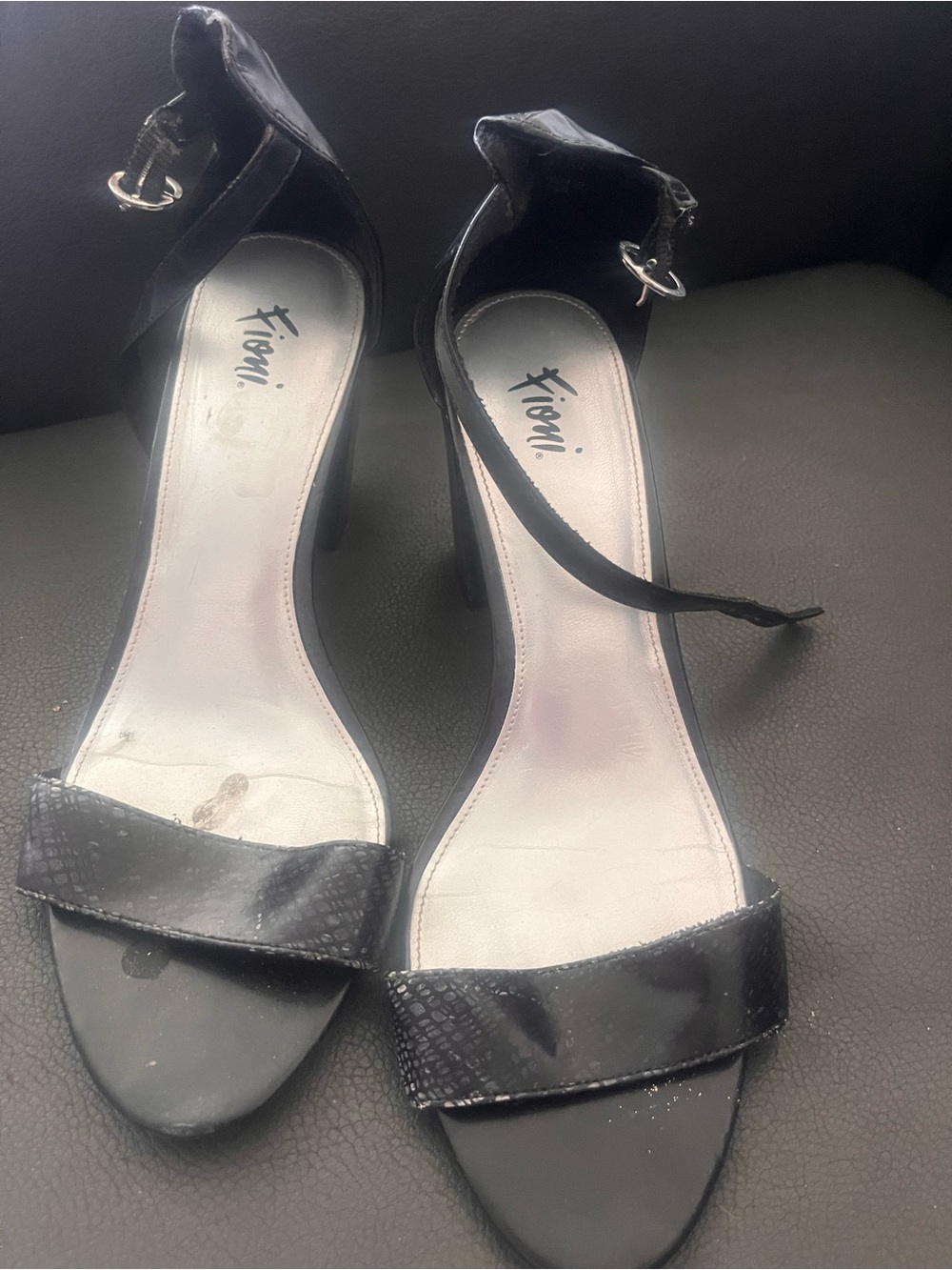 FIONI Clothing Black Ankle-Strap Block Heels